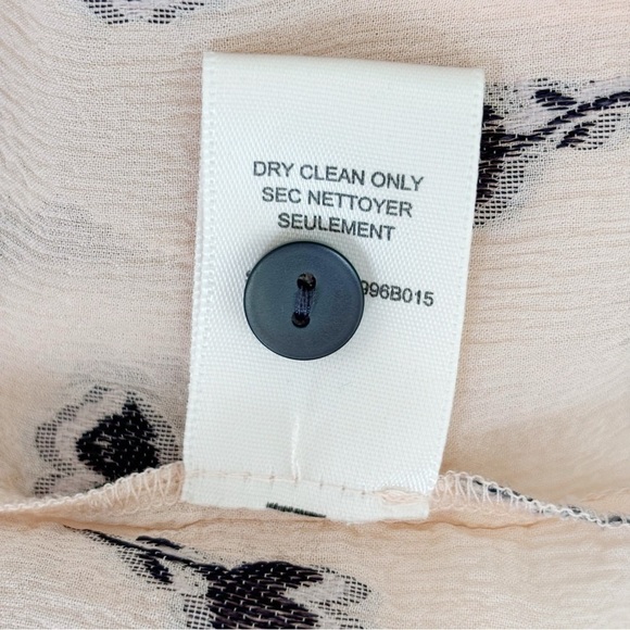 Rebecca Taylor Silk Chiffon Tulip Clip Blouse Sz 0 Cap Sleeve Ruffle Floral - Picture 8 of 9